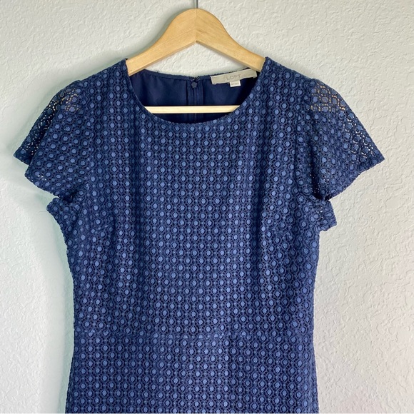 Ann Taylor Loft Navy Crochet Dress - Picture 5 of 11